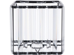 Pantalla De Lámpara Cuadrada De Cristal De Hierro Forjado Con Recubrimiento De Polvo Negro De 4 Cm, Compatible Con Lámparas De Techo Y Pared.