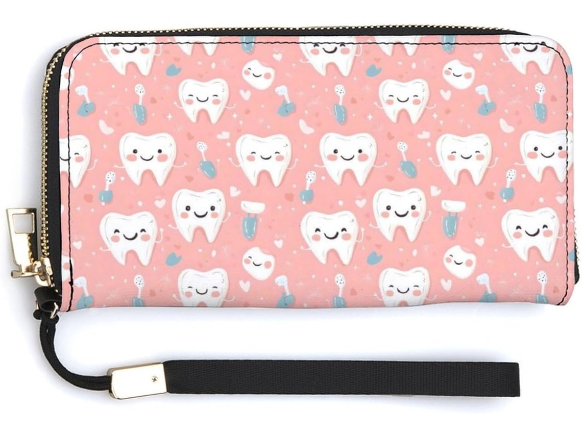 Cartera Cuero Con Cremallera Para Mujer Diseño Estampado