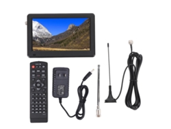 TV portátil con pantalla TFT LED y batería recargable.