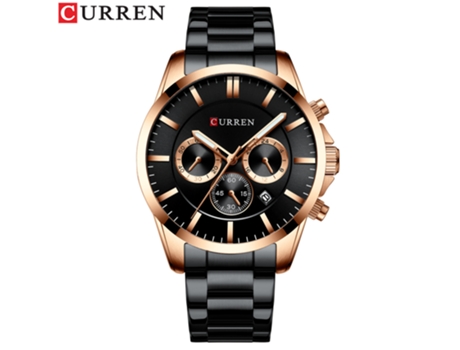 Relojes de moda para hombre Relojes de pulsera con cronógrafo, Reloj de pulsera de acero inoxidable para hombre - Negro concha rosa LUUCOZK