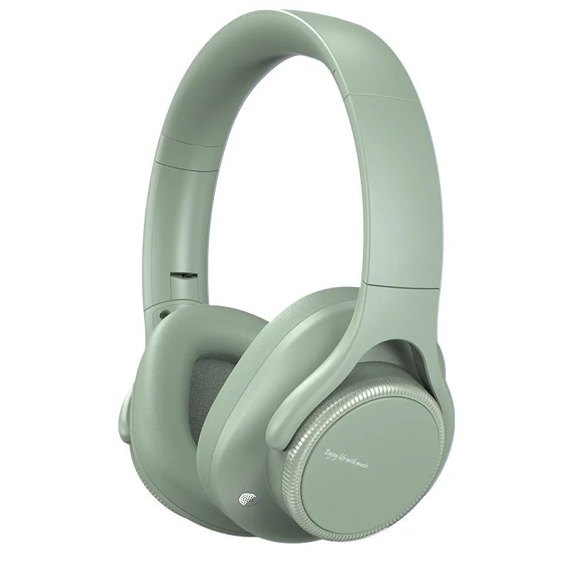 Auriculares inalámbricos Bluetooth (verde militar) con graves profundos, batería de larga duración y cancelación activa de ruido.