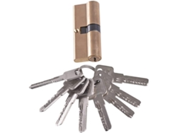 Cerradura De Cilindro Europea Barril Con Perfil Pulgar Acabado Níquel Satinado Laves Cilindros 75 Mm 8 L