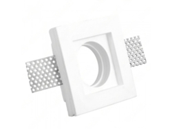 Portalámparas Empotrable Cuadrado Blanco En Escayola 100x100x30 Mm Para Led Gu10 Y Gu5.3