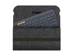 Bolsa de almacenamiento para teclado inalámbrico K380, funda impermeable y antipolvo de fieltro de lana suave para K380 K480, gris claro Everley891