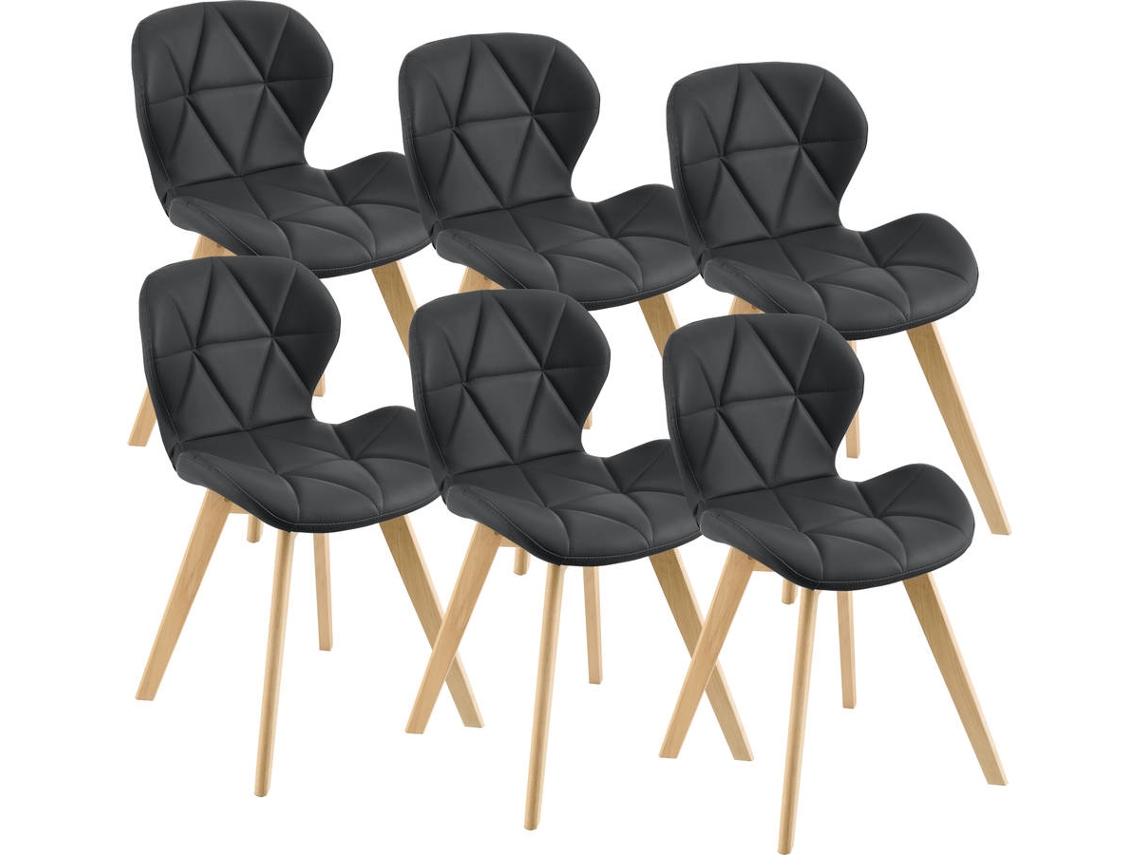 Conjunto de 6 sillas de Comedor [en.casa]  Älmhult 78x47x52 cm - Negro