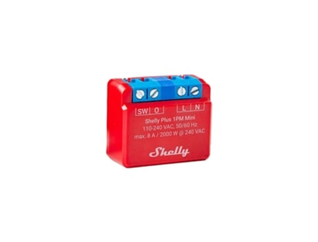 Mini Módulo de Conmutación para Automatización Wifi con Medición de Energía 110/240Vac 8A SHELLY Plus 1Pm
