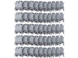 2026velora-bloque De Terminales De Cobre Puro Uk‑6n Para Din Rail, 50 Piezas, 57a 800v, Combinación De Tornillos