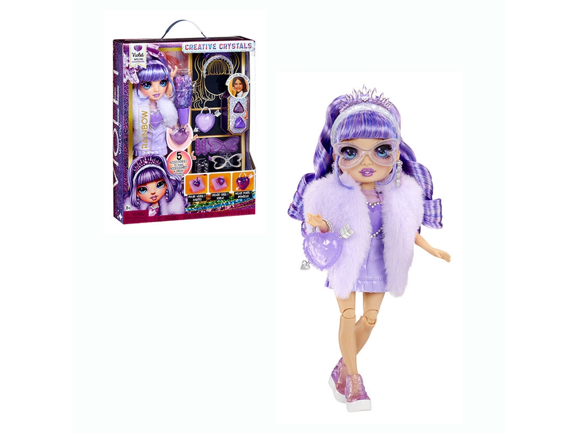 Muñeca de moda de cristal Violeta Arcoíris Alto