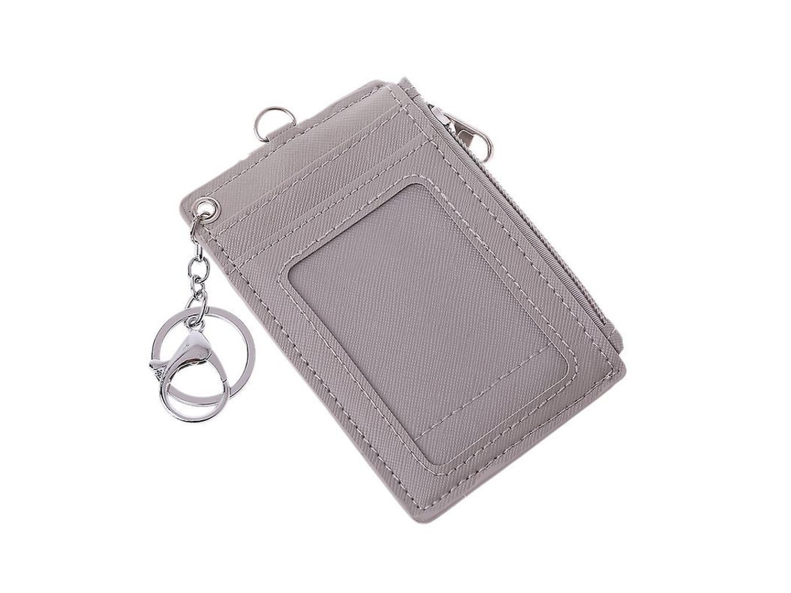 Estuche Portátil De Cuero Para Tarjetas De Identificación, Tarjetas De Crédito, Llaveros Y Monedero.