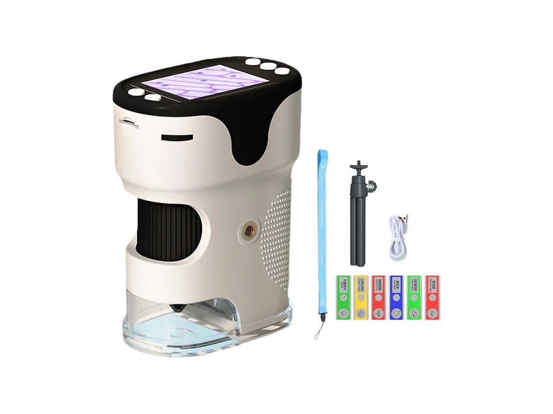 Microscopio digital portátil con lupa de 1000x para niños con luz LED Cuich (blanco)