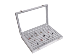 Joyero de terciopelo Inf, organizador de joyas para collares, pendientes y anillos, Hengjian