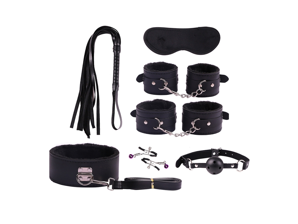 Set De Bondage Exótico 7 Piezas Juguetes Sexo Adultos Parejas Lencería Manillas Latigo Rope Vibrador Anal