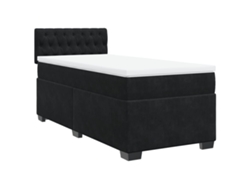 Maison Exclusive - Cama Box Spring Con Colchón Terciopelo Negro 100x200 Cm