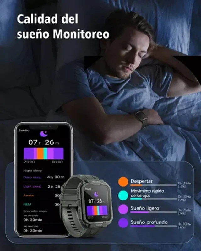 Reloj inteligente táctico militar IP68 para Huawei y Xiaomi