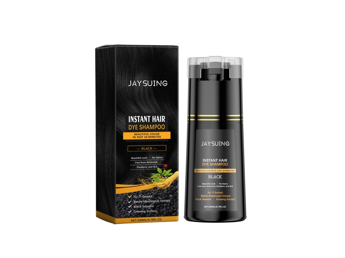Champú de tinte negro instantáneo para el cabello