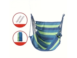 Silla colgante para exterior, mecedora colgante para interior, mecedora de exterior sin cojín (azul)
