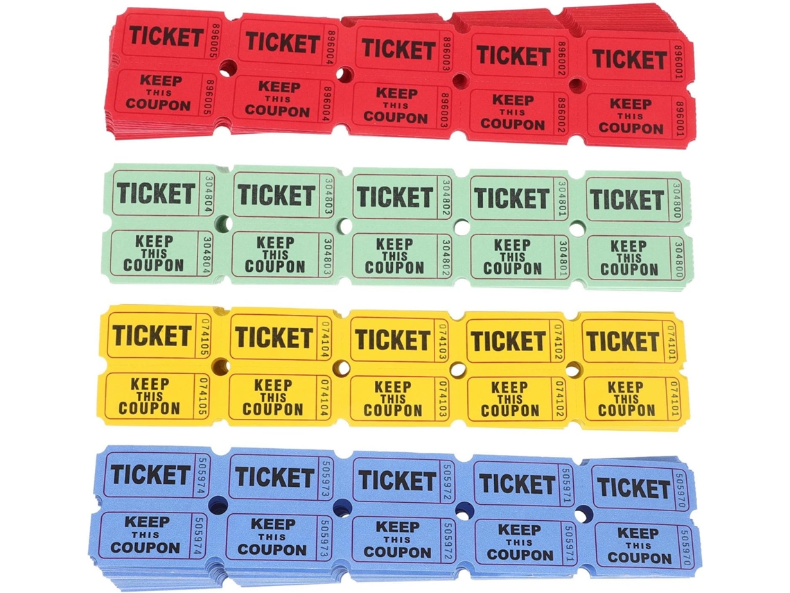 Paquete De 800 Boletos De Rifa De Papel Multicolor, Fáciles De Distribuir, Para Fiestas.