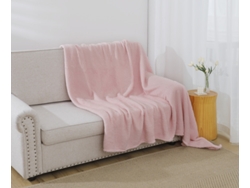 Manta de algodón ultra suave rosa 160*220cm-BOD HOME
