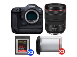 Canon EOS R3 + RF 24 105mm F/4 L IS Usm + 2 Sandisk 256GB Extreme Pro CFExpress Tipo B + 3 Canon LP e19 + Libro electrónico “20 consejos para fotos impresionantes”