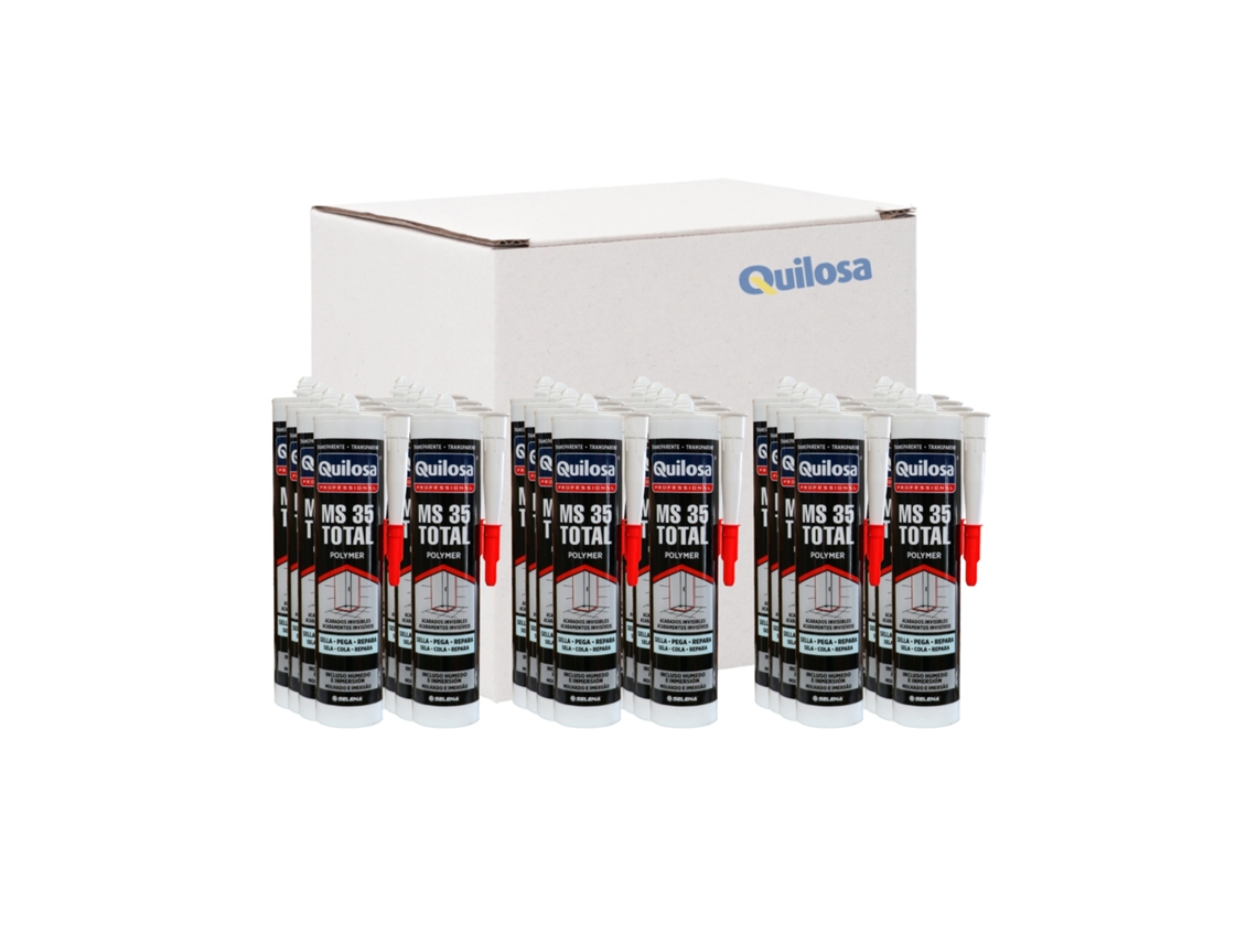 Caja de 24 unidades de sellador polimérico transparente Sintex MS de 280 ml