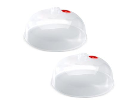 PLASTIC FORTE - Juego de 2 Tapas para Microondas 25 cm Antisalpicaduras con Válvula