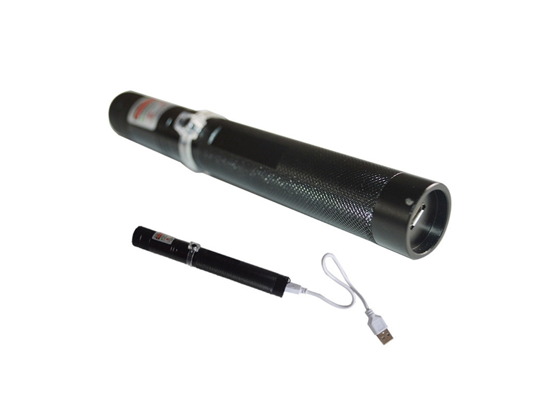Puntero Láser Verde Metálico Usb Recargable Para Camping, Uso Al Aire Libre Y Emergencias - 3,7 V