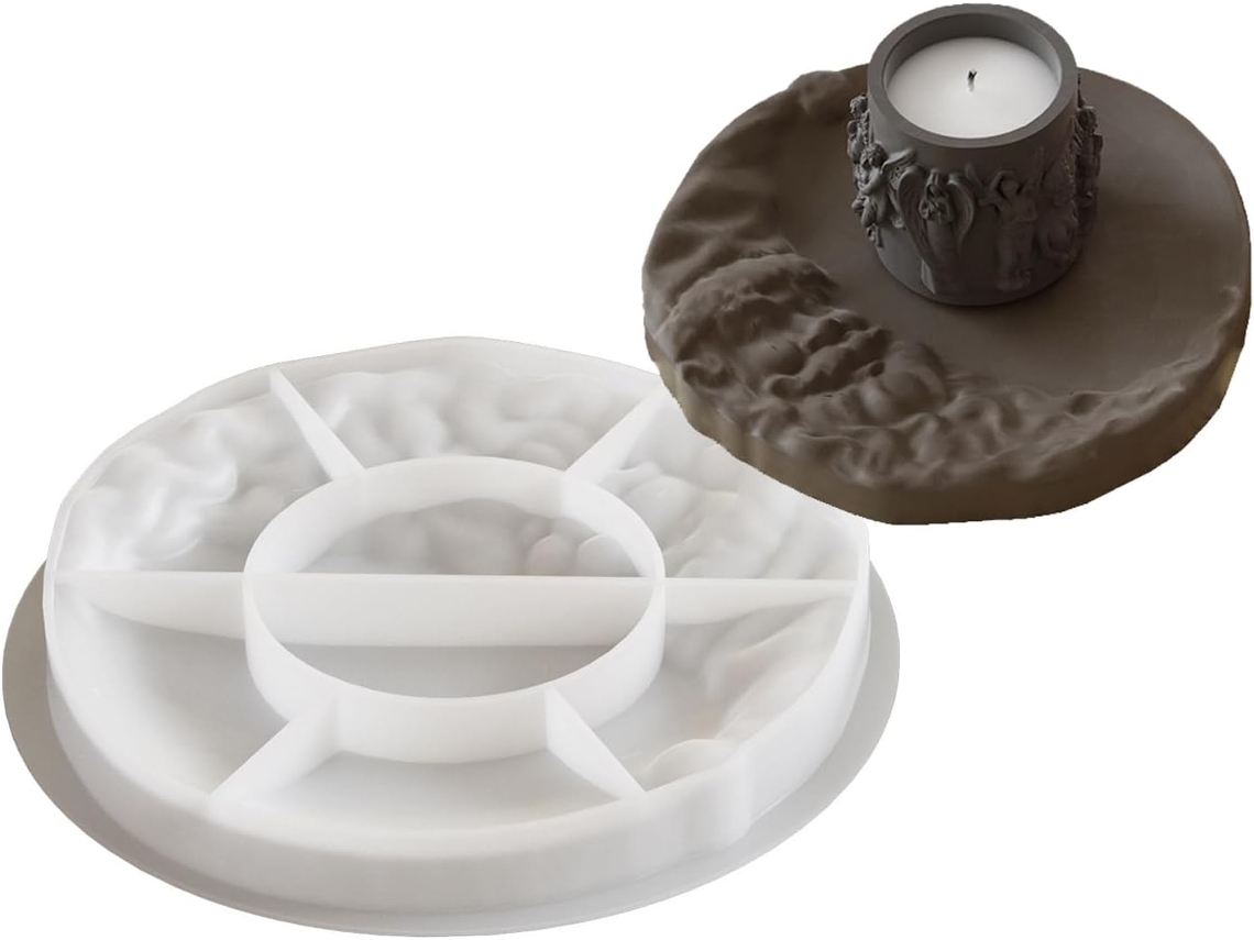Molde Resina Silicona Resistente Elegante Forma Ovalada Grande Para Posavasos, Joyería, Vajilla,
