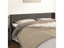 Cabecero De Terciopelo Gris Oscuro 183x16x78/88 Cm