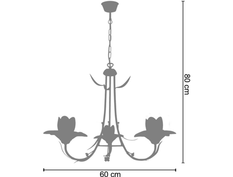 Lámpara de Techo TOSEL Tulipano (Marrón 3, Verde - E14 - Máx. 40W - Metal)