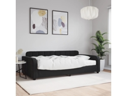 Sofá Cama Con Colchón Terciopelo Negro 100x200 Cm