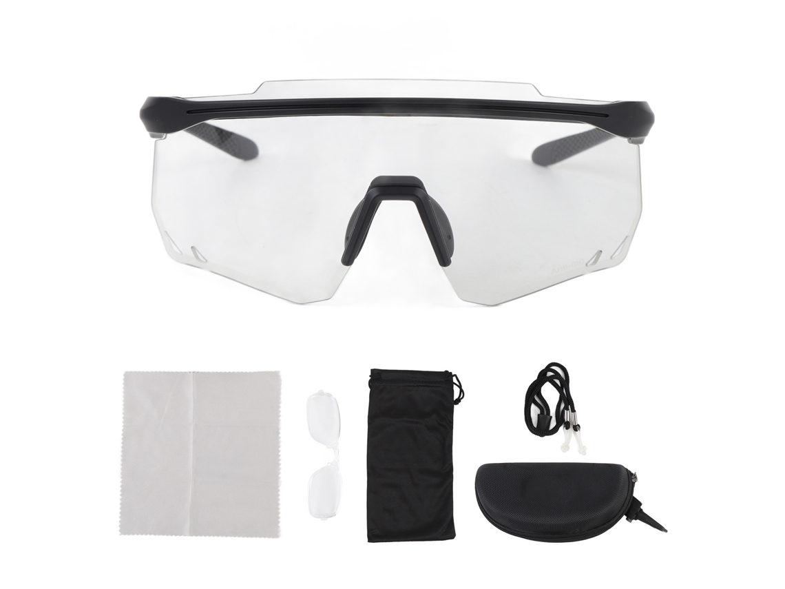 Óculos De Ciclismo Fotochromáticos Quadro Tr90 Lente Pc Anti Neblina Impermeável Para Esportes Ao Ar Livre Preto