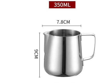 Taza XGF Leche de acero inoxidable de 350 ml Jarra de espreso Espresso Coffee Barista Handle Craft Latte Cappuccino Café Tazas tazas taza de maceta...