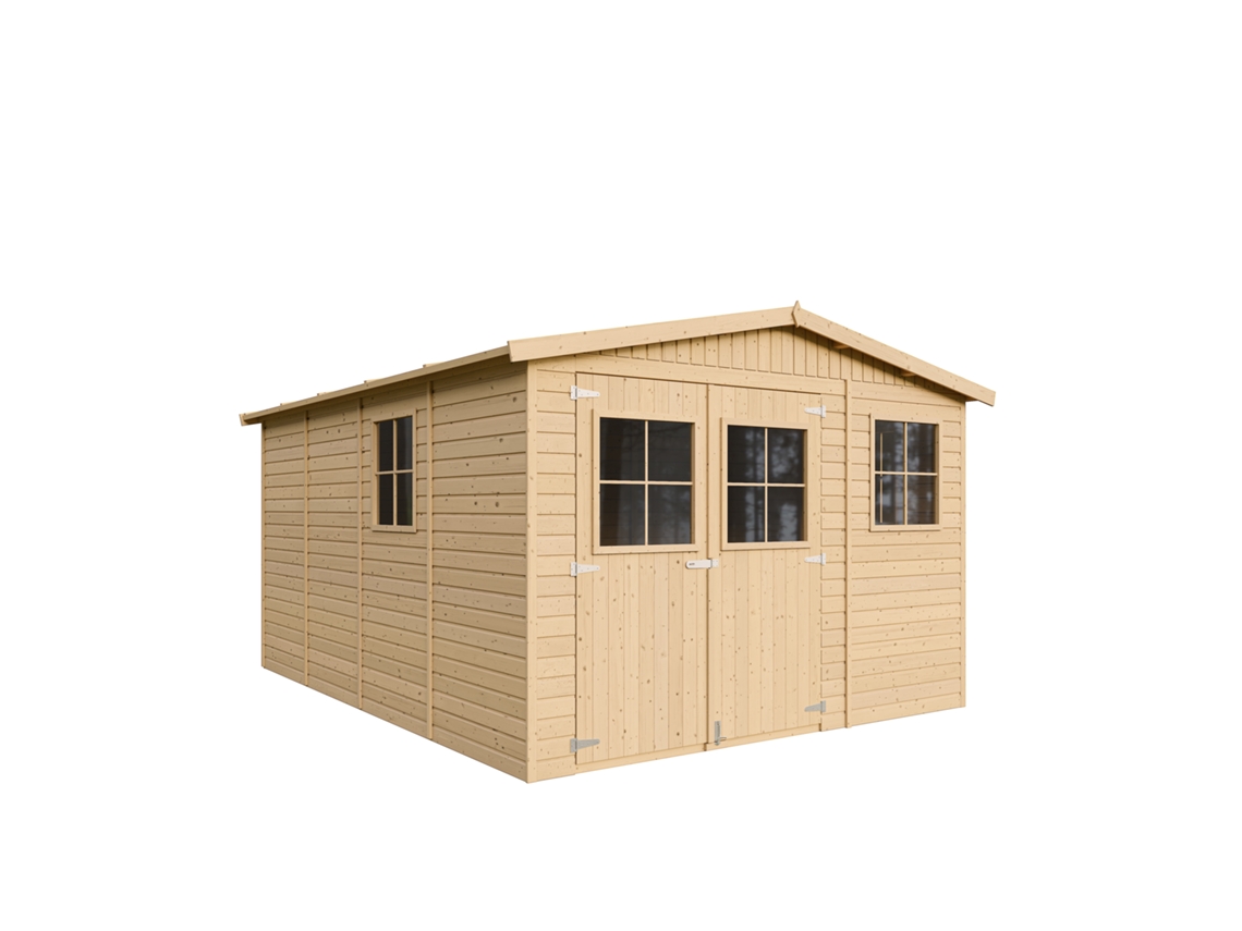 Caseta de Jardín de Madera TIMBELA M336 con Ventanas (11,97 M² - 226 x 324 x 416 cm)