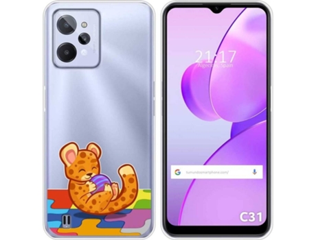 Carcasa para Realme C31 TUMUNDOSMARTPHONE Dibujos Transparente Leopardo Multicolor