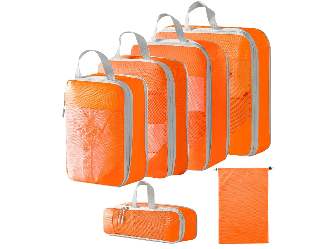 EIFSON - Juego de 6 bolsas organizadoras con cordón para bolsos (naranja)