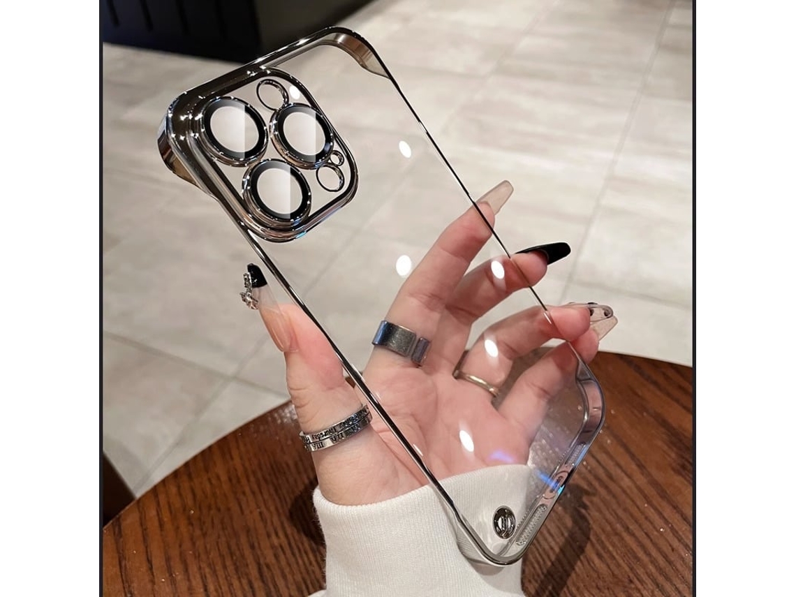 (plata Iphone 16 Pro Max) Funda Para Teléfono Apple Sin Marco, Galvanizada, Resistente A Caídas Y Al Polvo.