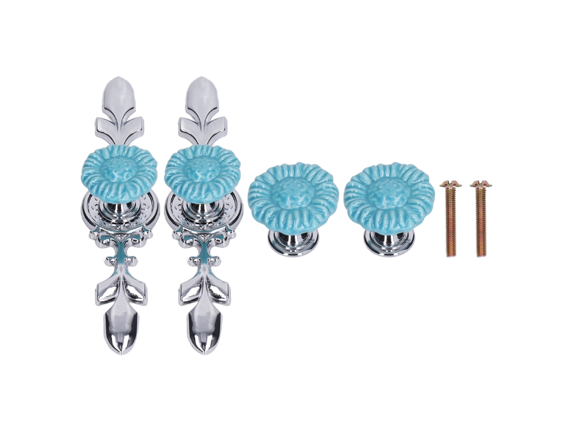 2 Juegos De Pomos De Aleación De Zinc Con Forma De Girasol Para Cajones Y Muebles.