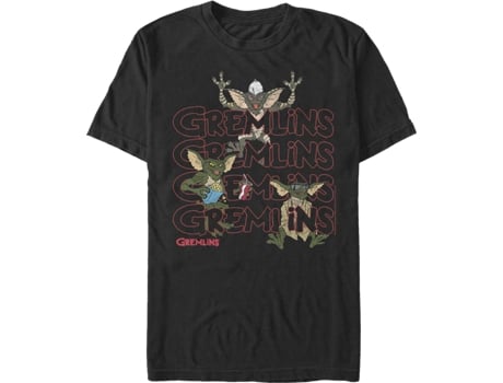 Camiseta Unisexo DEEPSTONE Movie Theater Gremlins Negro (L)