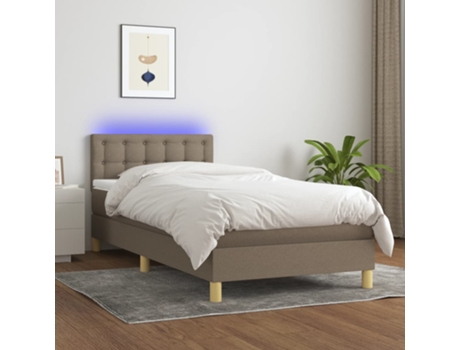 Cama con somier VIDAXL (Gris - Tela - 203 x 90 x 88 cm)