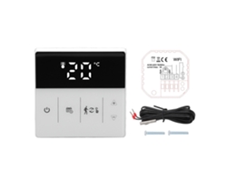 Termostato inteligente Wifi Digital Pantalla táctil LCD Negro ABS