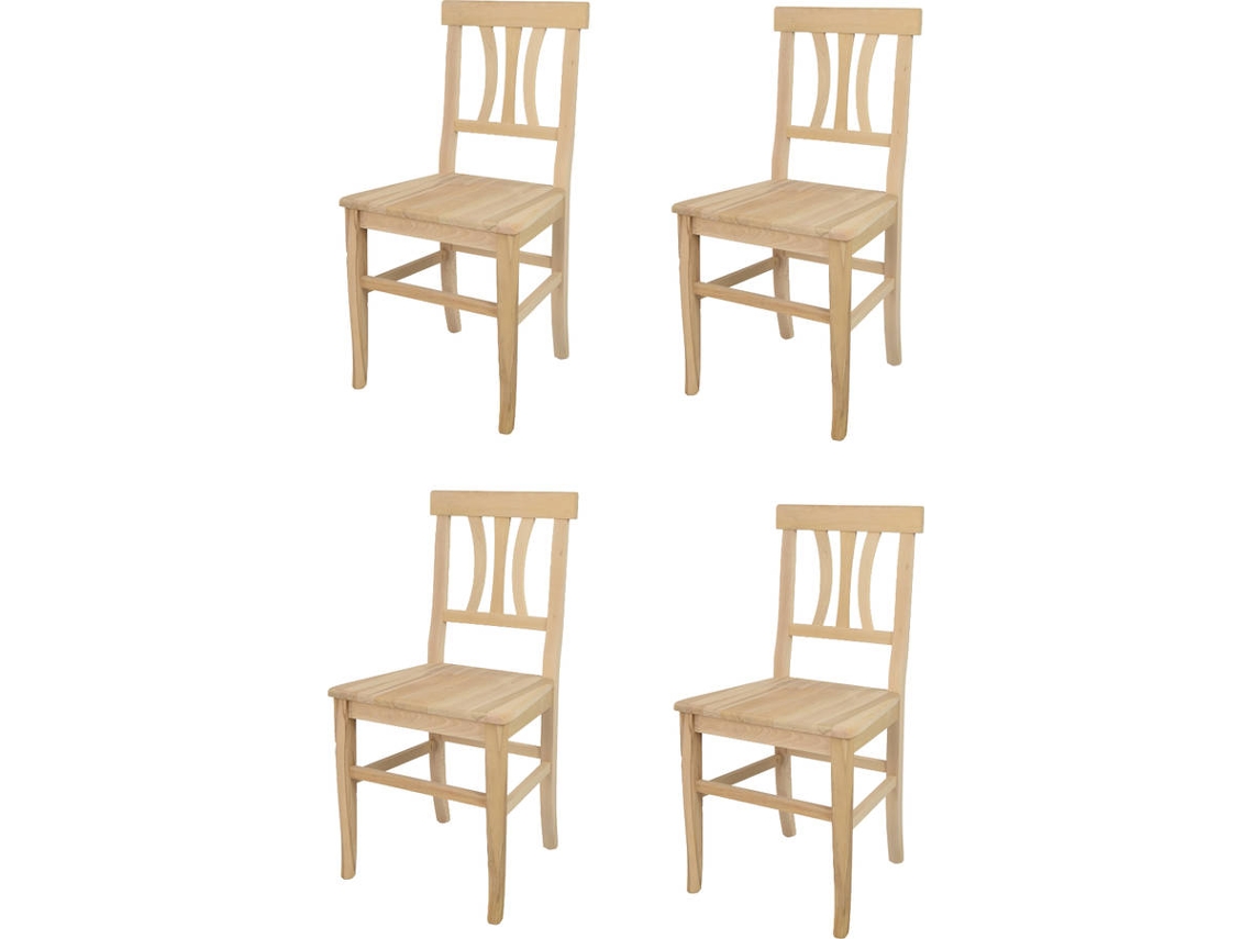 Conjunto de 4 Cadeiras T M C S Artemisia U111GR (Bege - 89x42x44 cm - Madeira)