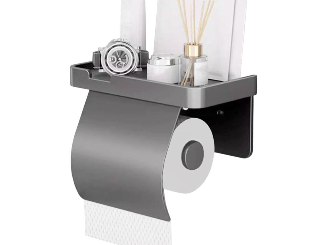 Porta-papel Higiênico – Suporte Para Banheiro, Dispensador De Papel, Prateleira Para Celular Organizador De Alumínio,