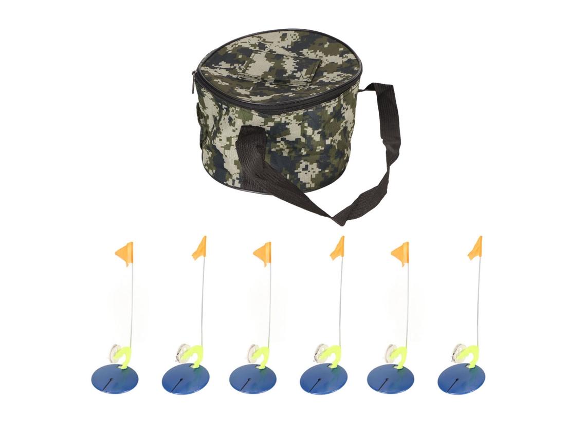 Kit De Banderas Para Pesca En Hielo, 6 Piezas, Indicador De Caña Portátil Para Invierno Con Bolsa De Almacenamiento