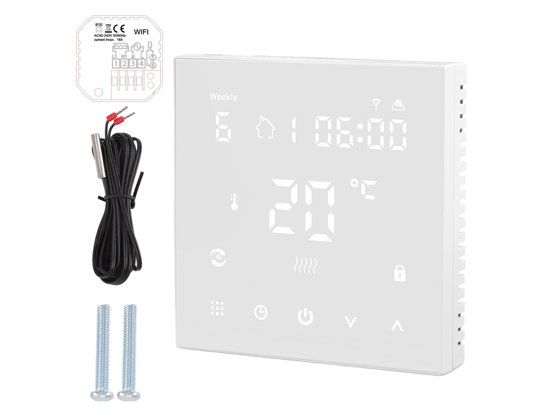 Termostato Inteligente Con Pantalla Táctil, Wifi, Control Por Teléfono Móvil, Pantalla Digital, 90-240v