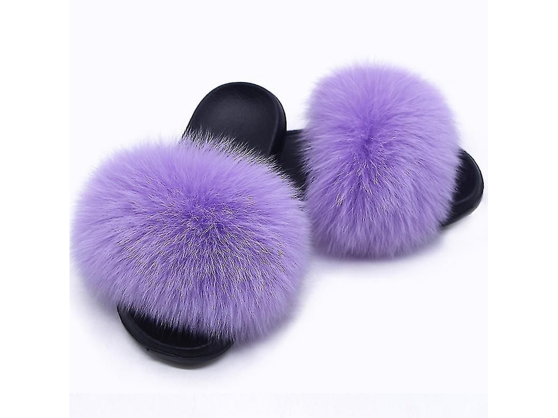 2026-zapatos De Pelo De Zorro Para Mujer - Chanclas Abiertas Confortables Suelas Anti-deslizantes Interior Y Exterior