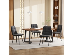 Conjunto Comedor 5 Piezas 117x68 Cm - Mesa Moderna Madera Nogal Y 4 Sillas