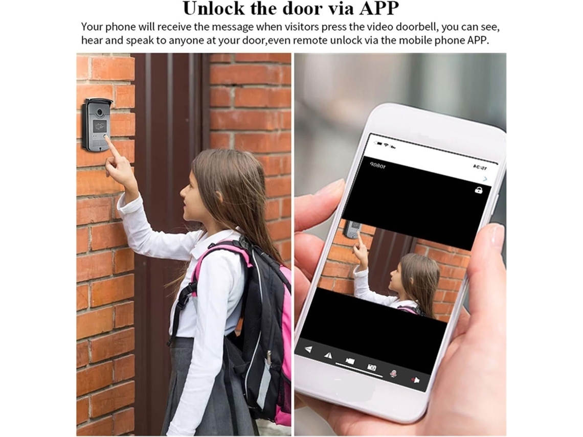 Sistema De Interfono Vídeo Wifi Inteligente 7 Pulgadas Visiophone Etanche Rfid Porte-clés Cámara