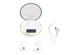 Auriculares Inalámbricos Bluetooth Con Estuche De Carga Y Pantalla Digital Para Dormir, Trabajar Y Escuchar Música - Blanco