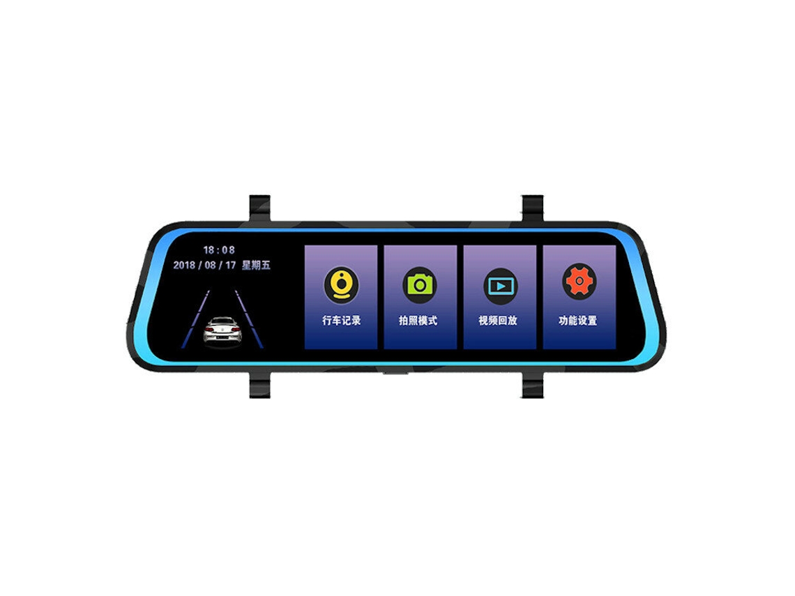 Cámara de espejo retrovisor de 10 pulgadas y 1080p, pantalla táctil IPS 2.5D, visión nocturna, sensor G y monitor de estacionamiento las 24 horas.