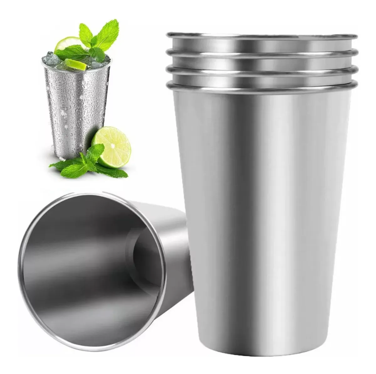Vasos apilables de acero inoxidable Paraslowmoose de 500 ml (5 unidades)